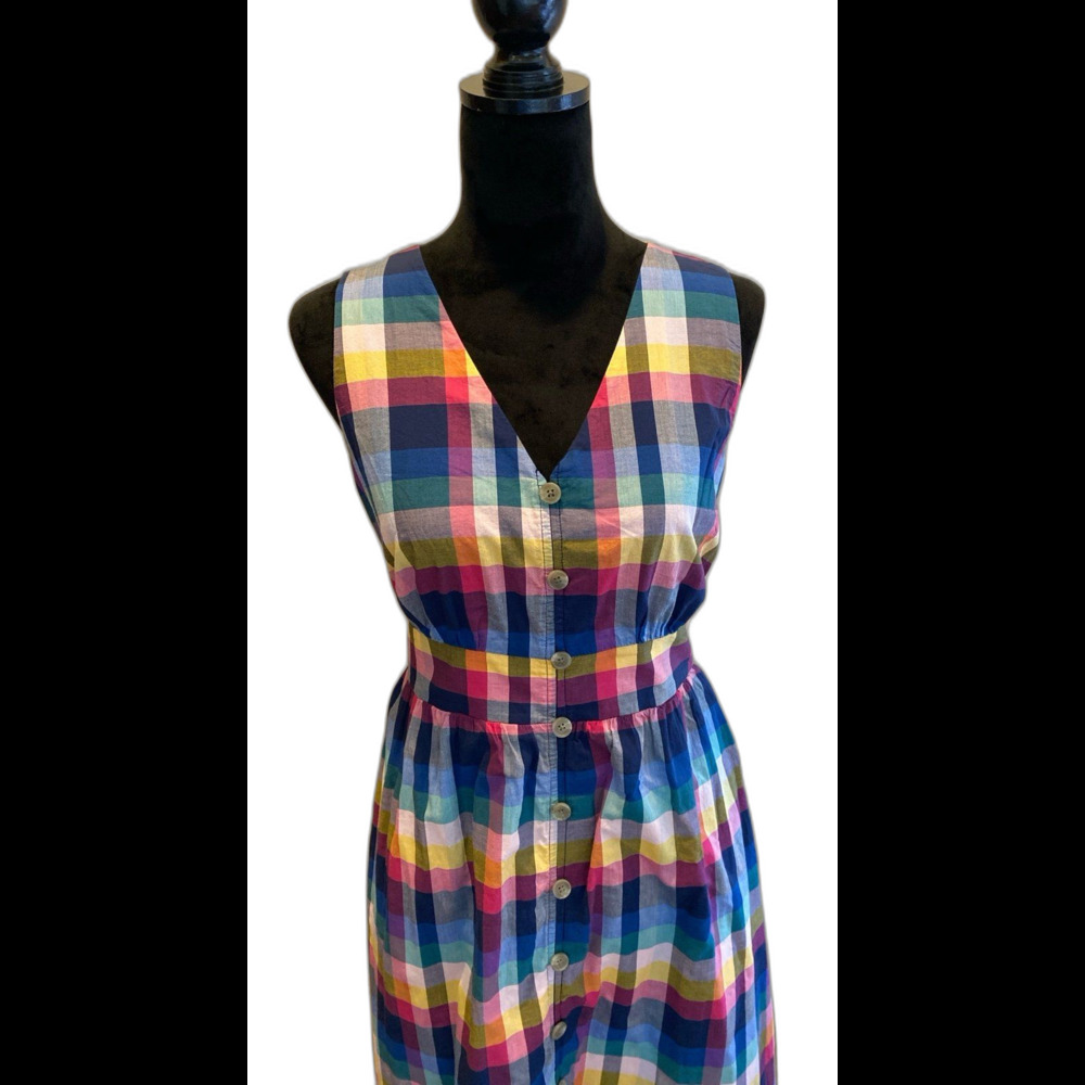 Colorful Plaid Midi Dress